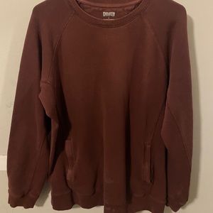 Red sweater with zipper bags